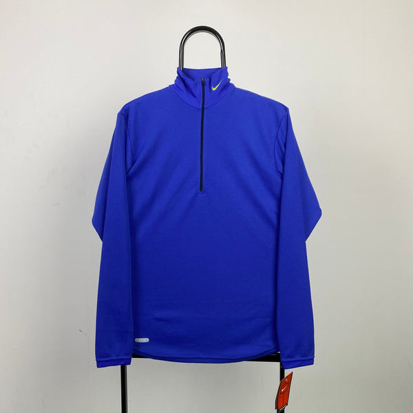 Vintage Nike Dri-Fit 1/4 Zip Sweatshirt Blue XL