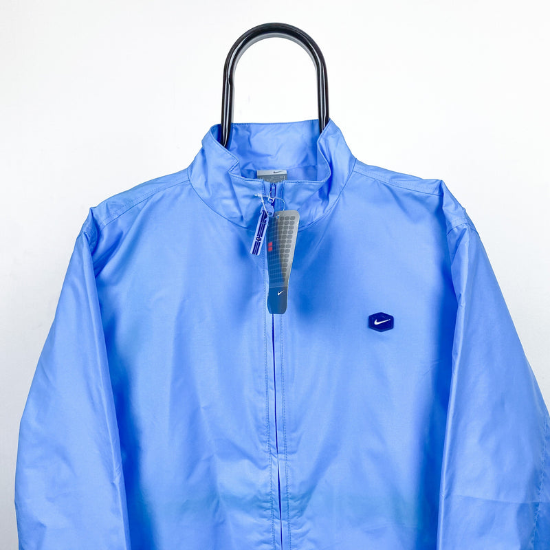 Vintage Nike Hex Windbreaker Jacket Baby Blue Small