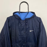 Vintage Nike Reversible Fleece Coat Jacket Blue Small