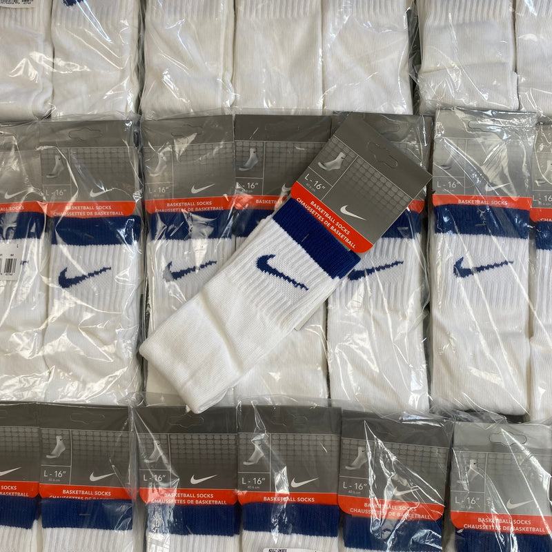 Vintage Nike Basketball Socks White Blue