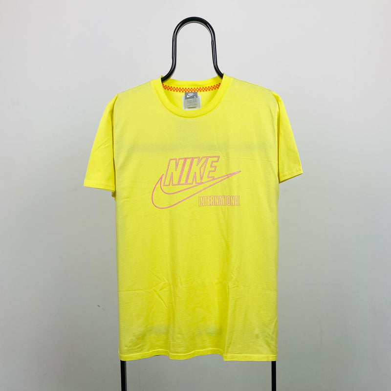 Vintage Nike International T-Shirt Yellow Large