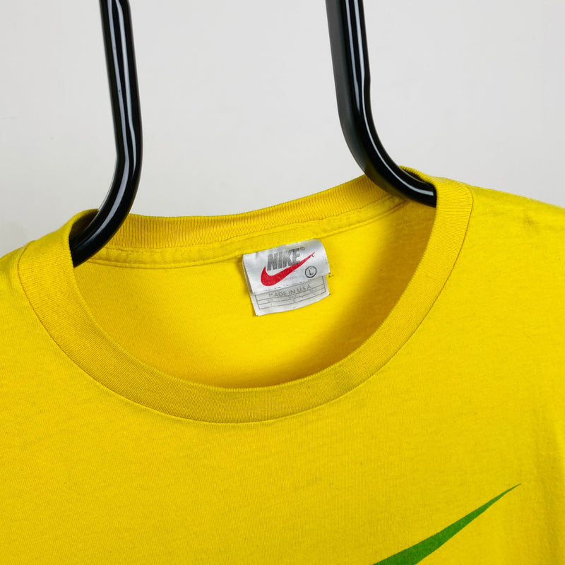 Vintage Nike Football T-Shirt Yellow Large