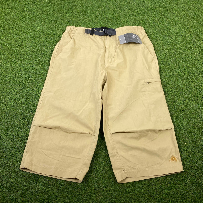 Vintage Nike ACG Belted Cargo Shorts Brown Small