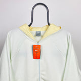 Vintage Nike Teddy Fleece Hoodie Cream White Large