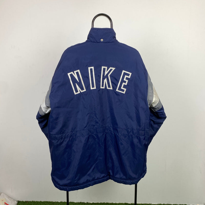 Vintage Nike Puffer Jacket Blue Medium