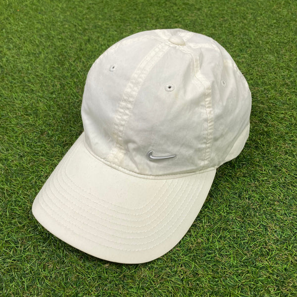 Vintage Nike Metal Swoosh Adjustable Hat White