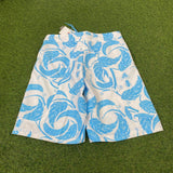 Vintage Nike ACG Beach Swim Shorts Baby Blue Large