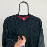 Vintage Nike Velour Sweatshirt Black XL