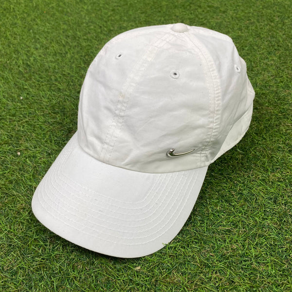 Vintage Nike Metal Swoosh Adjustable Hat White