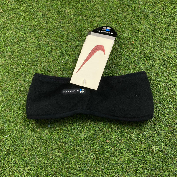 Vintage Nike Polartec Fleece Headband Hat Black