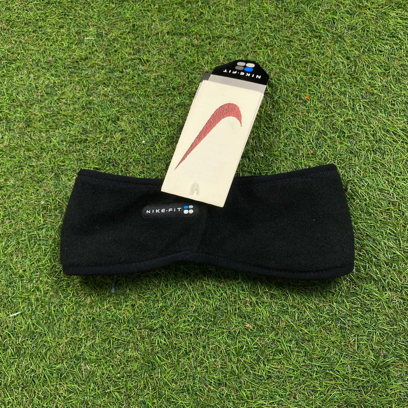 Vintage Nike Polartec Fleece Headband Hat Black