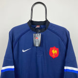 Vintage Nike France Rugby Sweatshirt Blue XXL