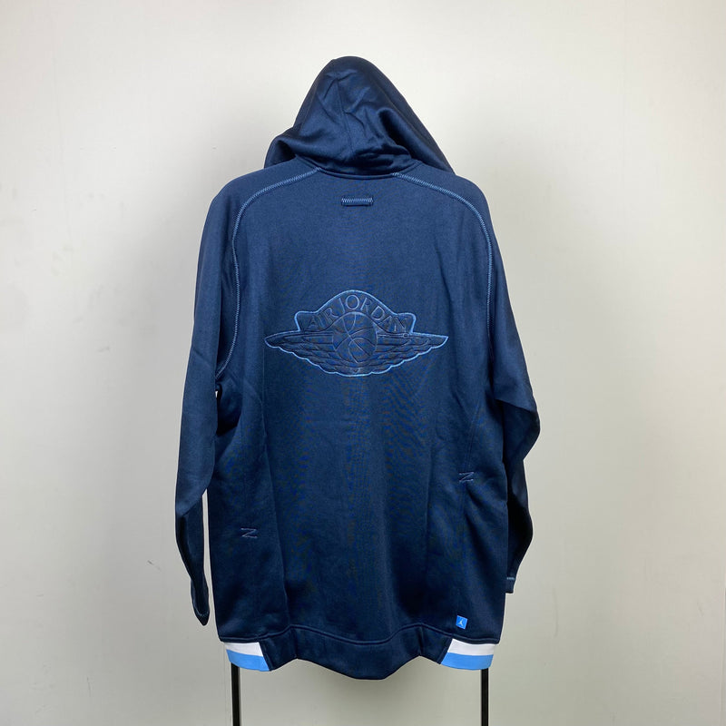 Vintage Nike Jordan Zip Hoodie Blue Large