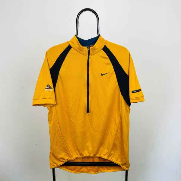 Vintage Nike ACG Cycling T-Shirt Yellow Large