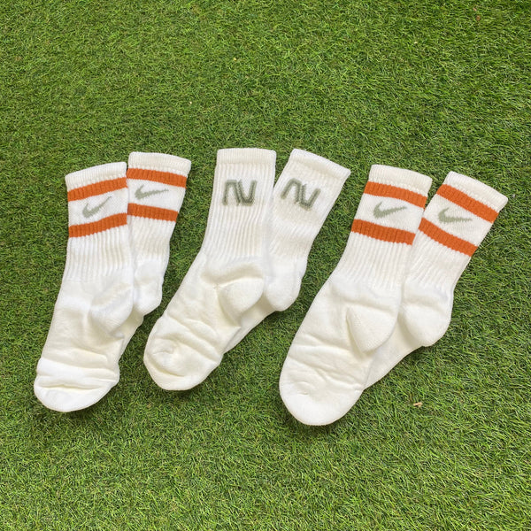 Nike Socks 3 Pack Striped White