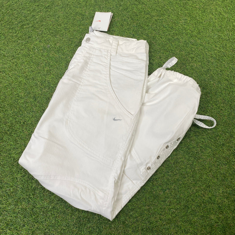 Vintage Nike Parachute Cargo Joggers White Medium