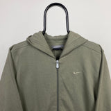 Vintage Nike Zip Hoodie Khaki Green Small