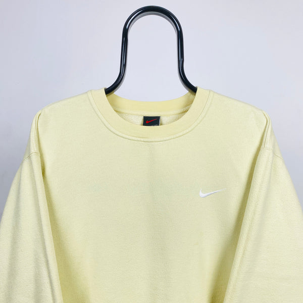 Vintage Nike Sweatshirt Pale Yellow XL