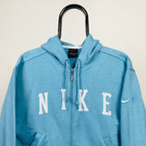 Vintage Nike Zip Hoodie Blue Large