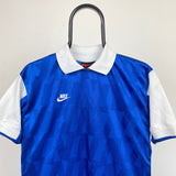 Vintage Nike Football Shirt T-Shirt Blue Small