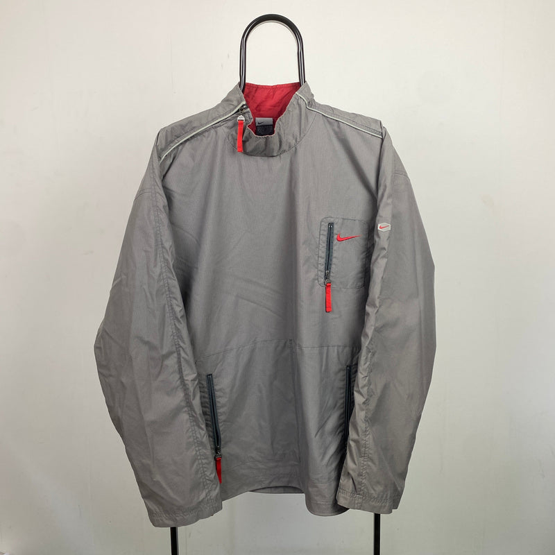 Vintage Nike Hex Side Winder Windbreaker Jacket Grey XL