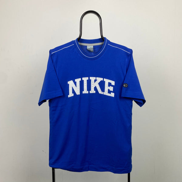 Vintage Nike College T-Shirt Blue Small