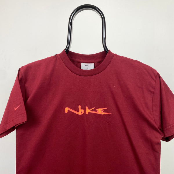 Vintage Nike Script T-Shirt Red XS