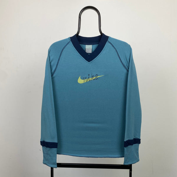 Vintage Nike Long Sleeve T-Shirt Blue Small