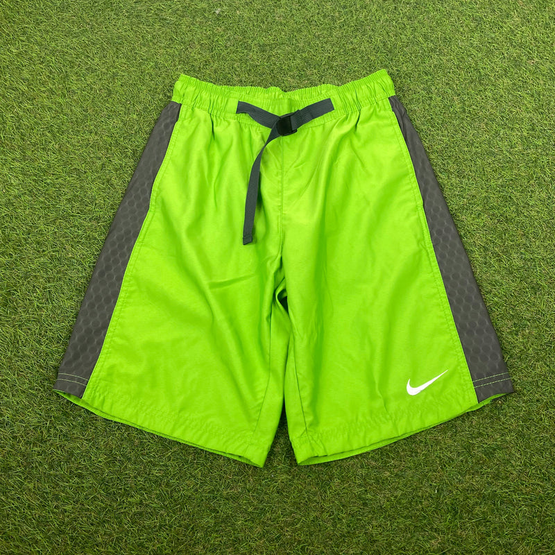 Vintage Nike Belted Shorts Green XS