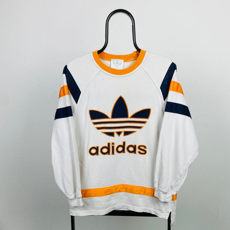 Vintage Adidas Sweatshirt White Small