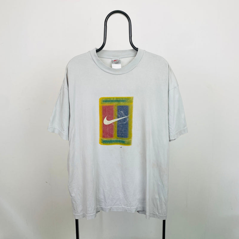 Vintage Nike Court T-Shirt Stone Grey XL