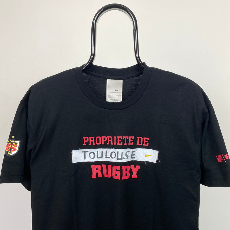 Vintage Nike Toulouse Rugby T-Shirt Black Small