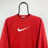 Vintage Nike Swoosh Sweatshirt Red XS