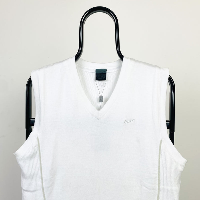 Vintage Nike Sweater Vest Sweatshirt White Small