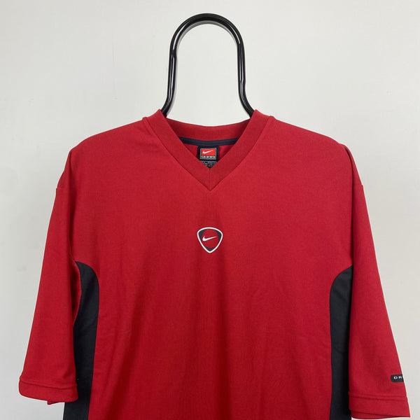 Vintage Nike Football Shirt T-Shirt Red Large