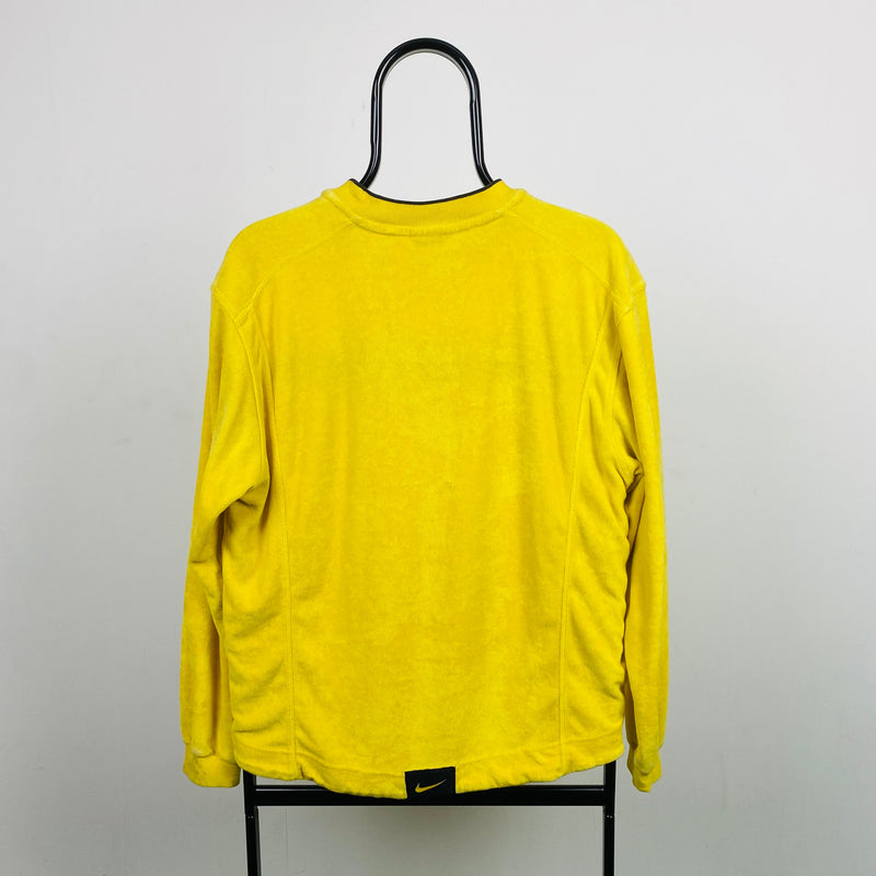 Vintage Nike Towelling Sweatshirt Yellow Medium