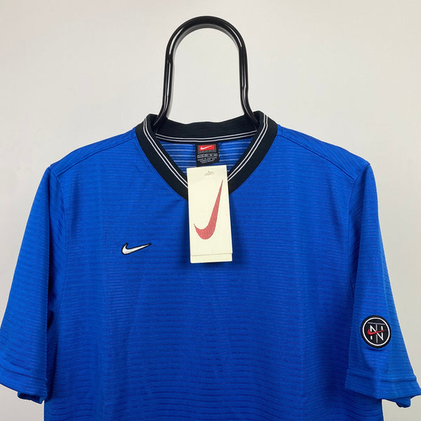 Vintage Nike Town Football Shirt T-Shirt Blue Large