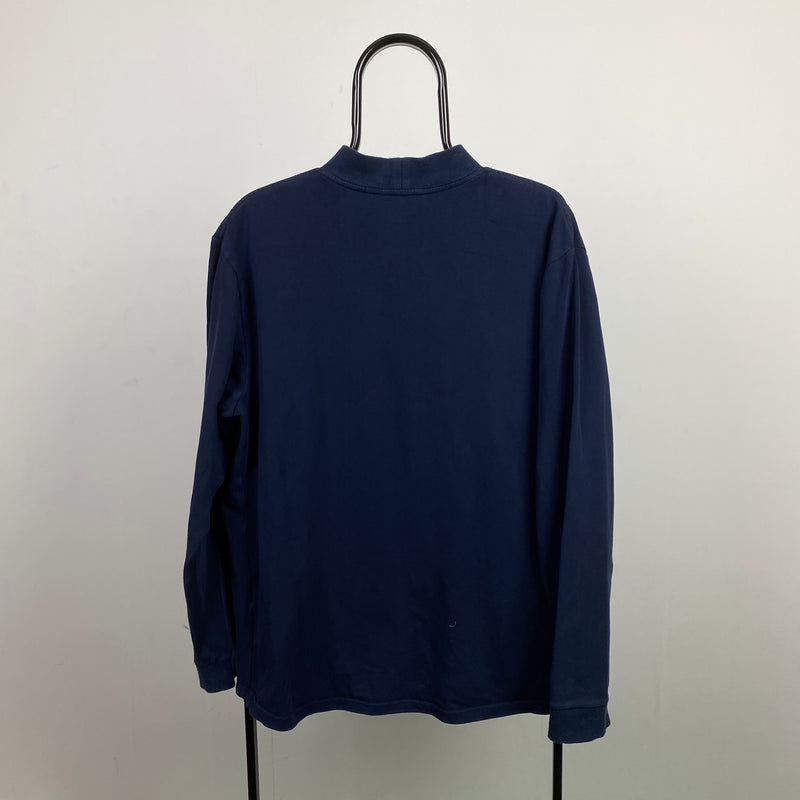 Vintage Nike Mock Neck Sweatshirt Blue Large