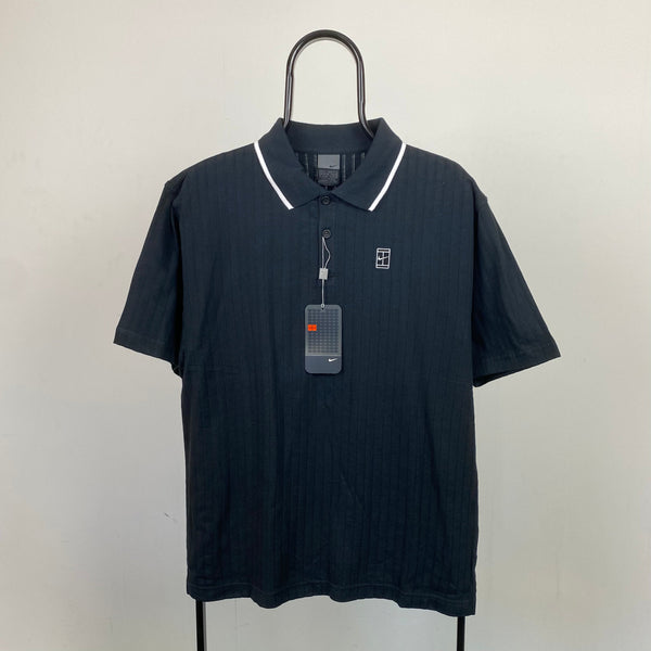 Vintage Nike Court Polo Shirt T-Shirt Black Small