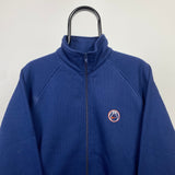 Vintage Nike Zip Sweatshirt Blue Medium