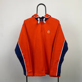 Vintage Nike 1/4 Zip Basketball Hoodie Orange Medium