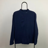 Vintage Nike Mock Neck Sweatshirt Blue Large