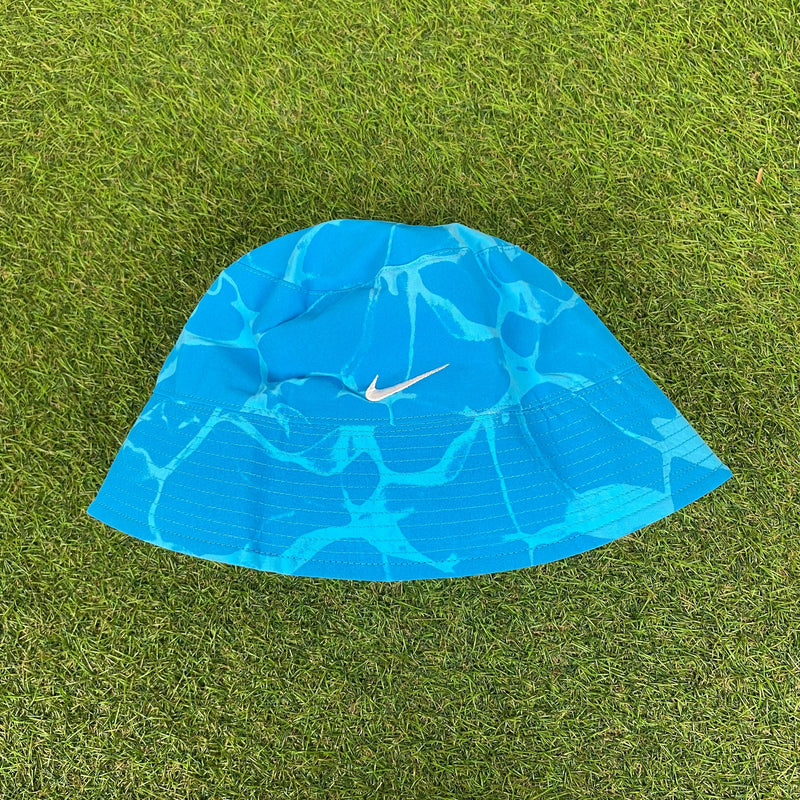 Vintage Nike Reversible Wave Bucket Hat Baby Blue