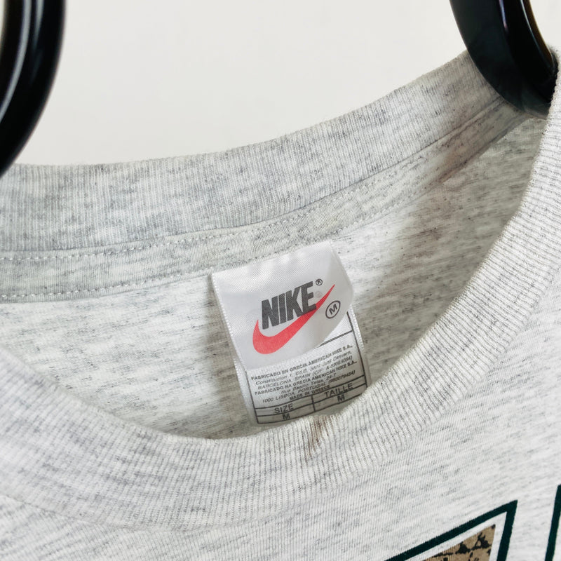 Vintage Nike Just Do It T-Shirt Grey Medium