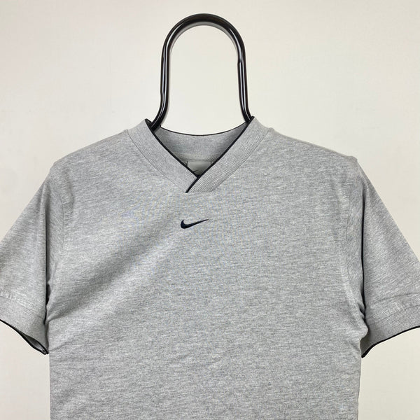 Vintage Nike Centre Swoosh T-Shirt Grey XXS