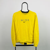 Vintage Nike Towelling Sweatshirt Yellow Medium