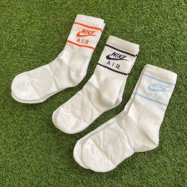 Vintage Nike Air Socks 3 Pack White