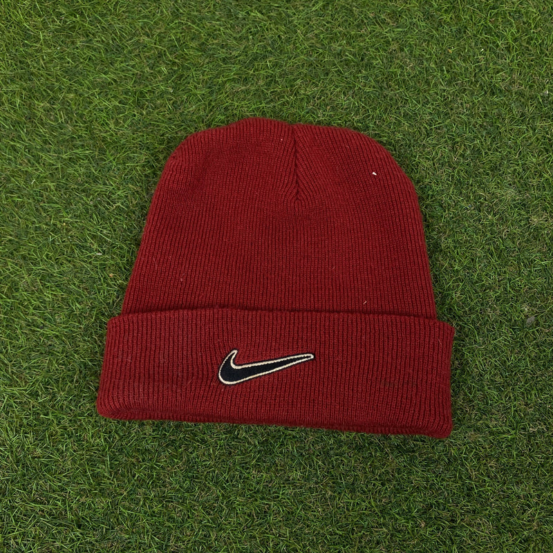 Vintage Nike Beanie Hat Red