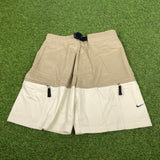 Vintage Nike Belted Cargo Shorts Brown Small