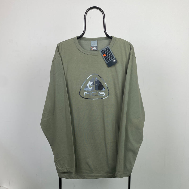 Vintage Nike ACG Long Sleeve T-Shirt Green XL